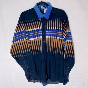 Vintage Brooks & Dunn Panhandle Slim Western Casual Long Sleeve Button Up S